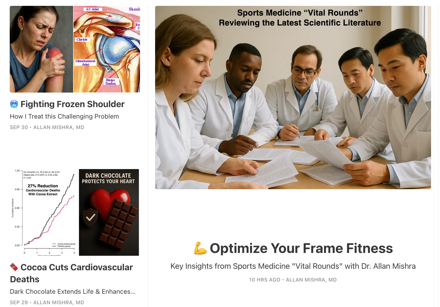 ✅ Optimizing Frame Fitness, Fighting Frozen Shoulder and Chocolate vs Heart Disease episode artwork