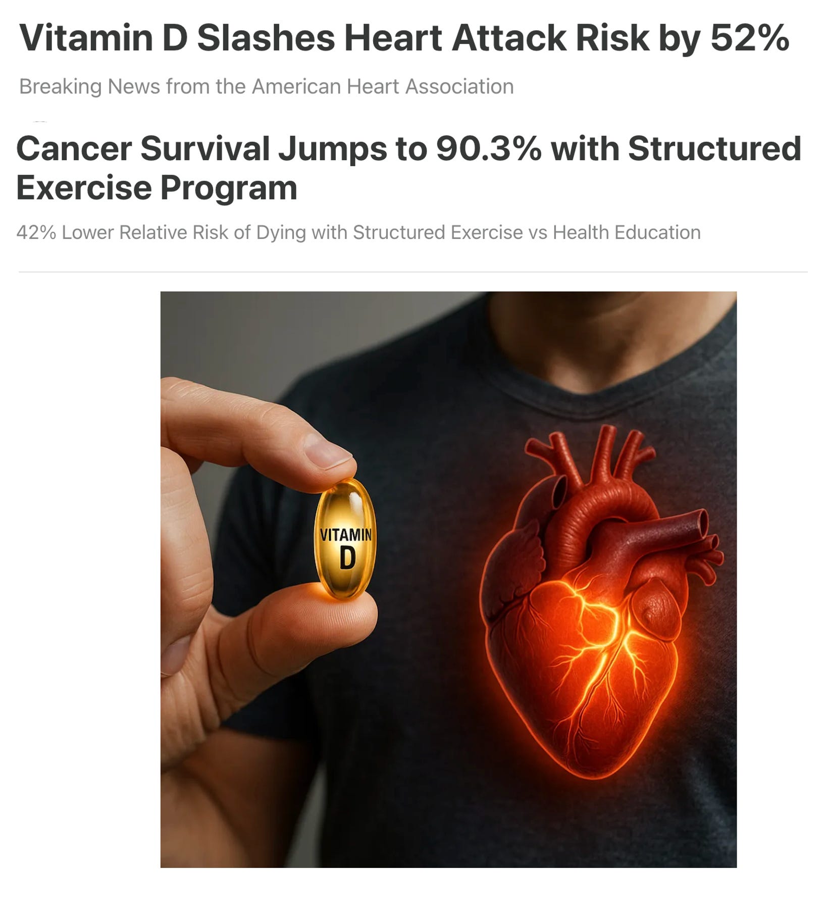 Vitamin D Reduces Heart Attack Risk by 52%, Exercise Smashes Cancer & Exercise Improves Sleep episode artwork