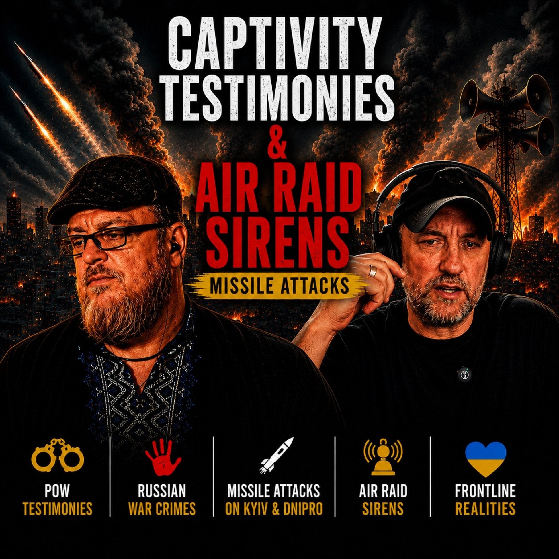 CAPTIVITY TESTIMONIES & AIR RAID SIRENS | Voices From The Front & The Wire Tap-Sunday Edition-Missile Attacks episode artwork