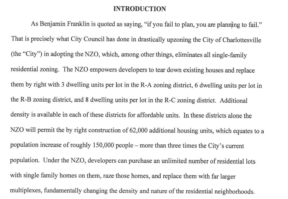 January 19, 2024: Lawsuit claims Charlottesville failed to plan for density increase so zoning code invalid episode artwork