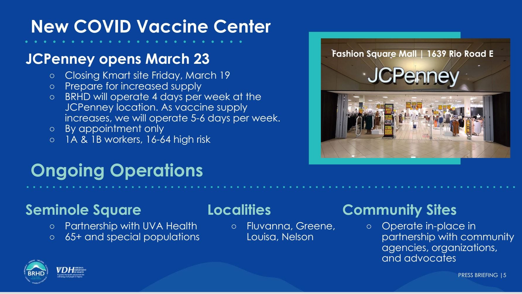 March 17, 2021: BRHD vaccine center to move to former J.C. Penney space; Albemarle and Charlottesville updated on budgets  episode artwork