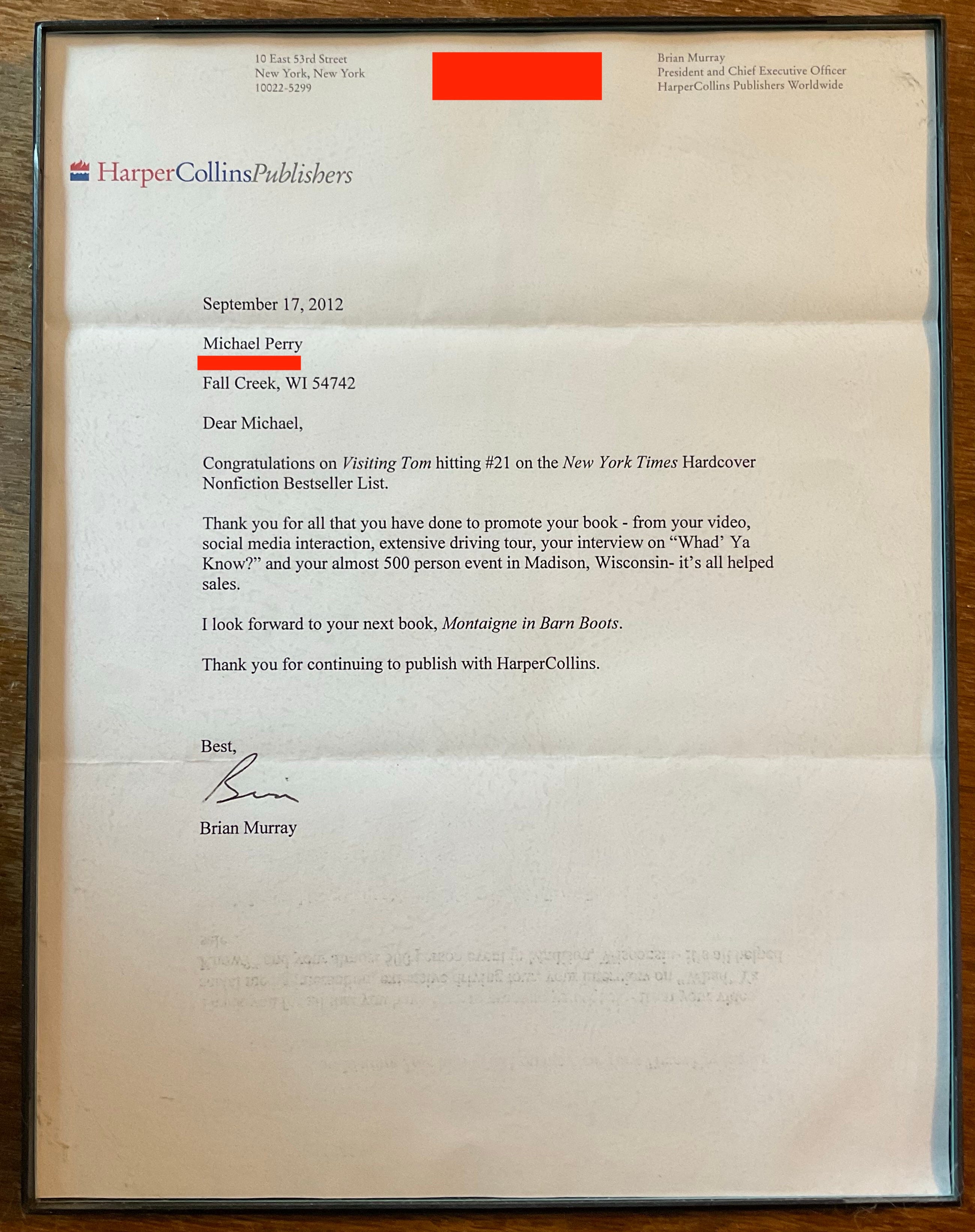 Michael Perry\'s Voice Mail