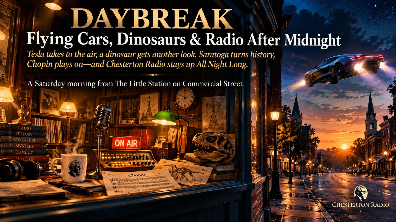 Daybreak: Flying Cars, Dinosaurs & Radio After Midnight