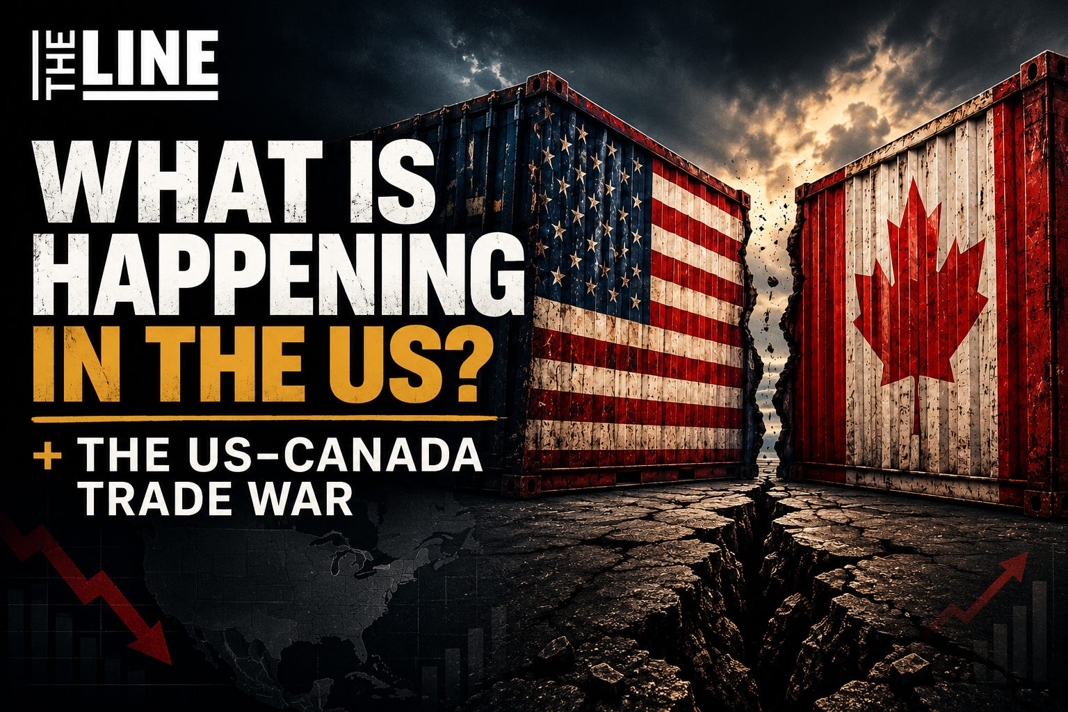 The Line Podcast: American chaos meets Canadian pride episode artwork
