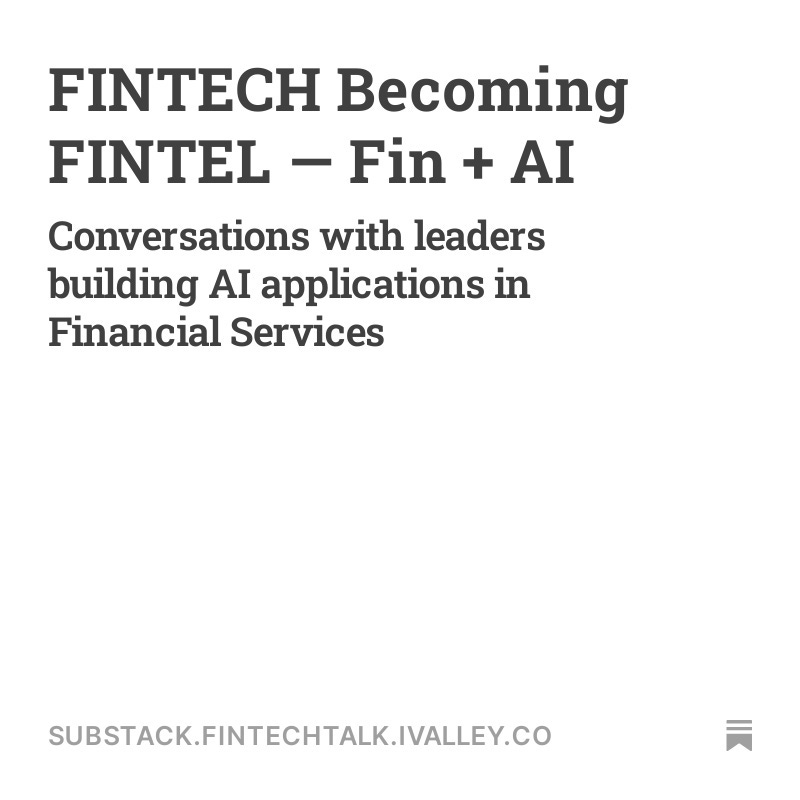 FINTECH Becoming FINTEL — Fin + AI