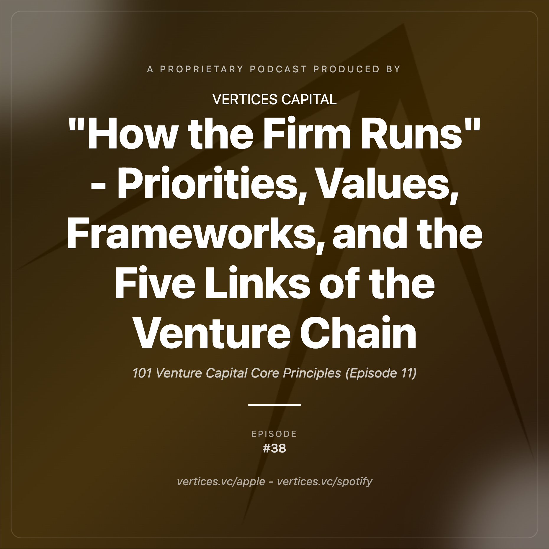 38. "How the Firm Runs" (ep. 11 of the series "101 VC Core Principles") episode artwork