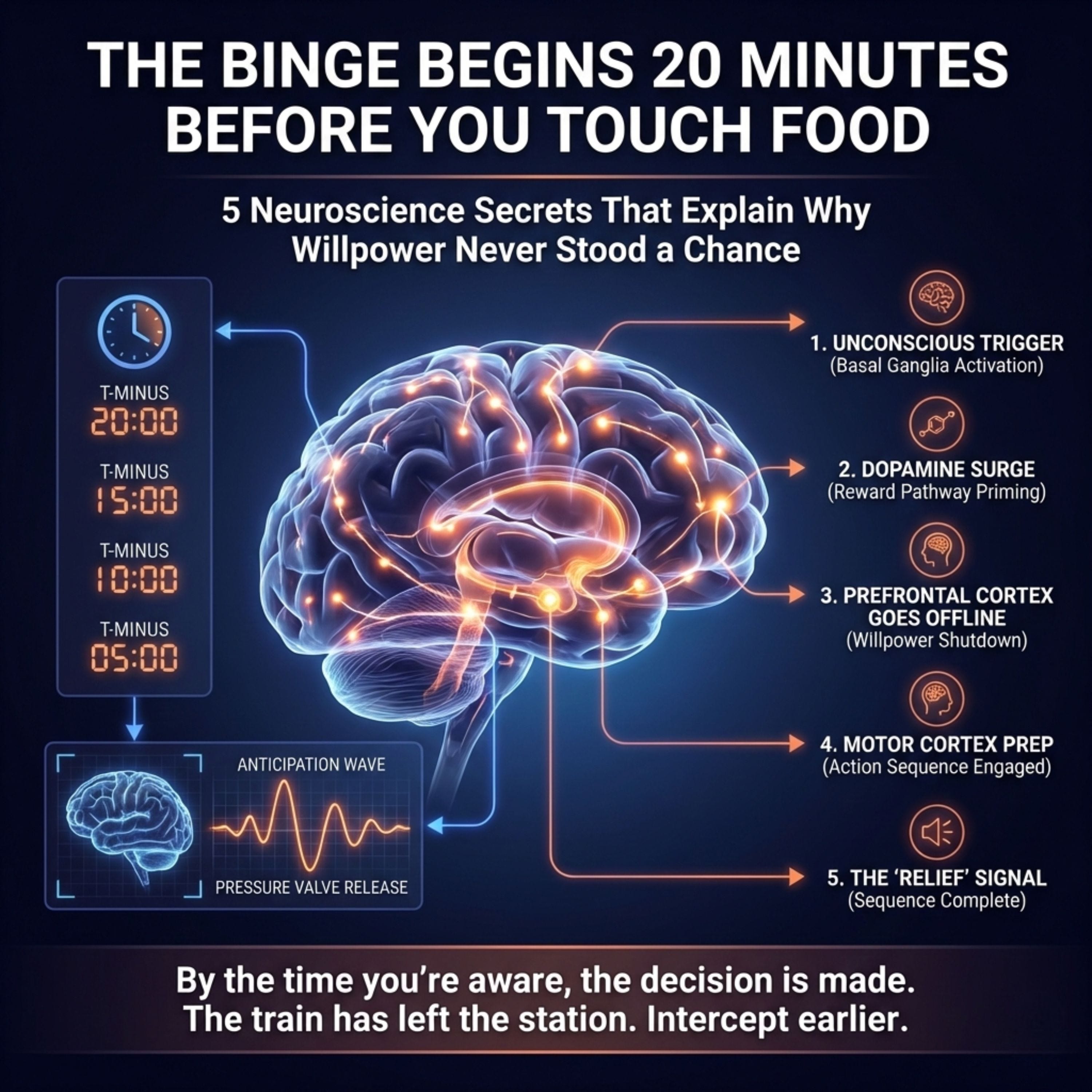 The Binge Begins 20 Minutes Before You Touch Food: 5 Neuroscience Secrets That Explain Why Willpower Never Stood a Chance