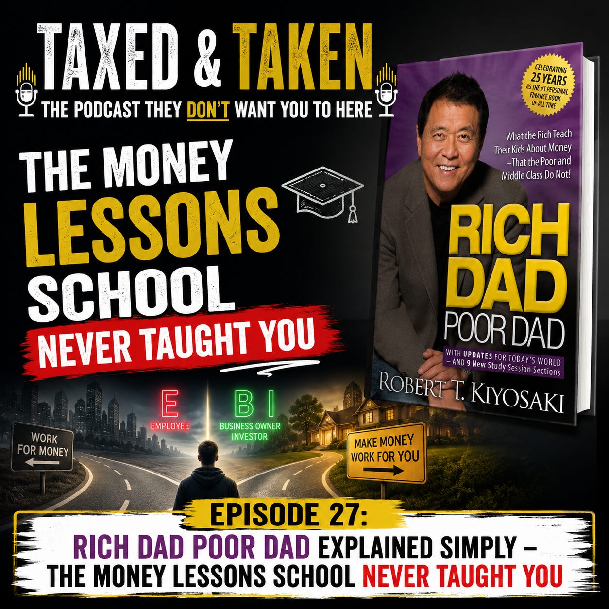 Episode 27: Rich Dad Poor Dad Explained Simply – The Money Lessons School Never Taught You episode artwork