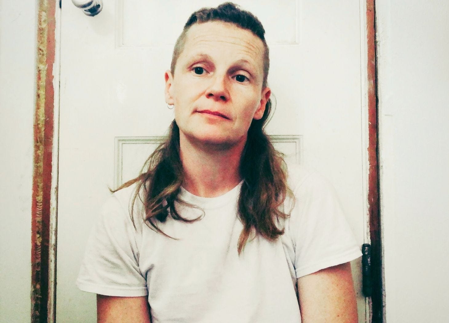 Beautiful 80's dyke mullet