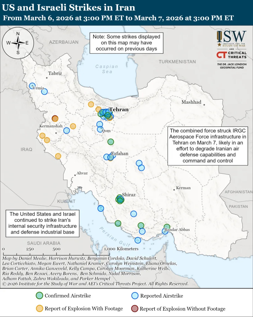 Operation Epic Fury Update 16 (Info Cutoff 0130Z 08 Mar 2026)