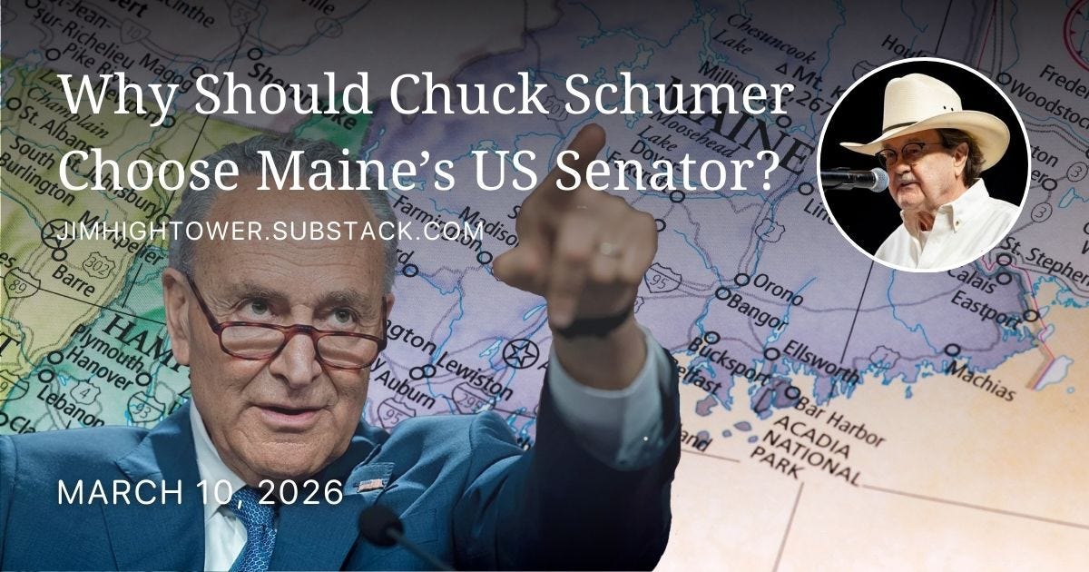 Why Should Chuck Schumer Choose Maine’s US Senator?