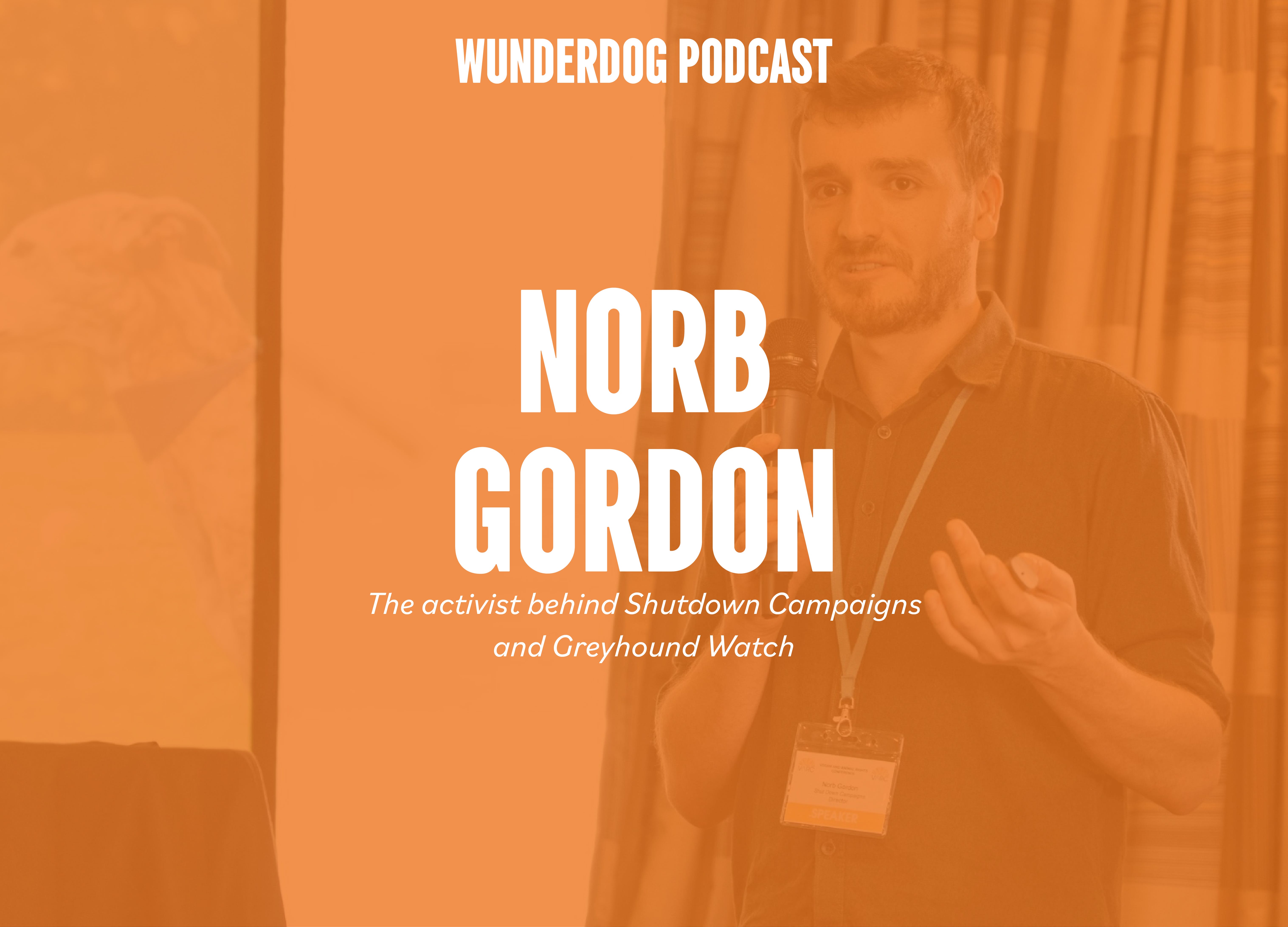 Shutdown Campaigns to end greyhound racing in England, with Norb Gordon episode artwork
