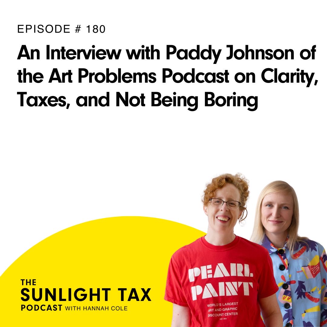 An Interview with Paddy Johnson of the Art Problems Podcast on Clarity, Taxes, and Not Being Boring An Interview with Paddy Johnson of the Art Problems Podcast on Clarity, Taxes, and Not Being Boring