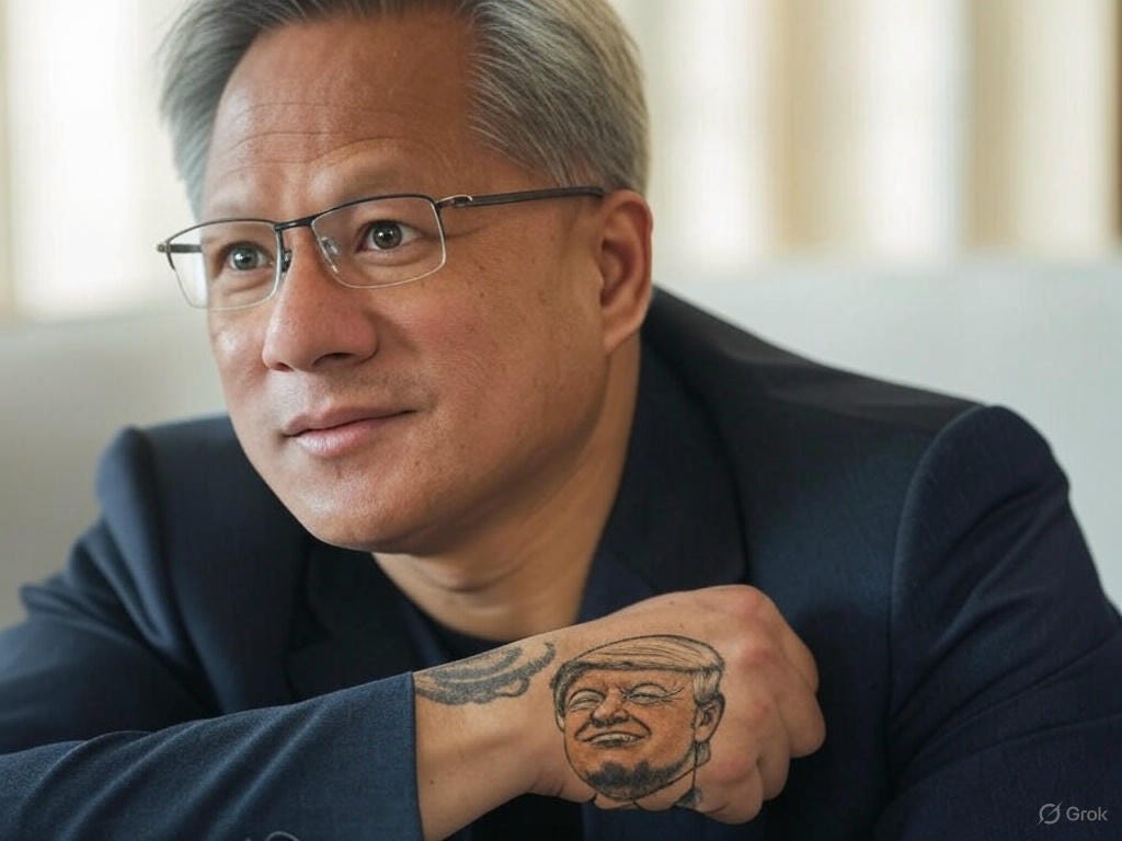 Jensen Huang has a new Trump Tattoo on his hand! 🎧 #442 (May 7)