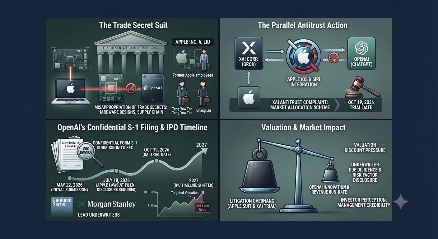 Apple’s Trade Secret Lawsuit Against OpenAI Threatens Its IPO Timeline