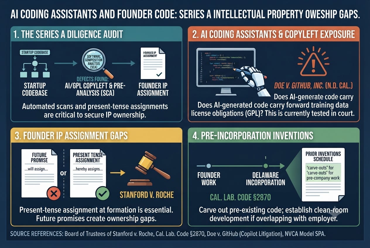 Closing the Series A IP Gap: Founder Code, AI Assistants, and Chain of Title