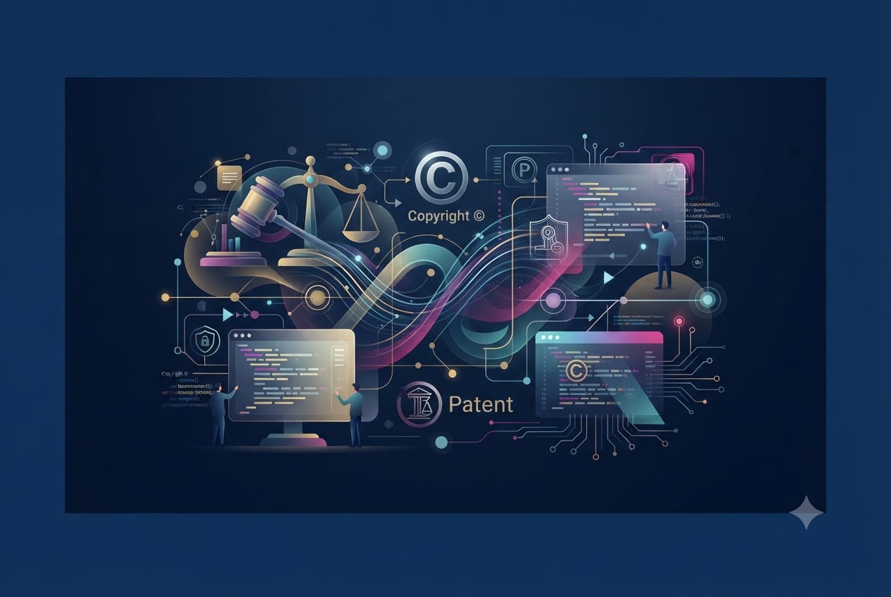 How Startups Secure Copyright and Patent Rights for AI-Assisted Software Code