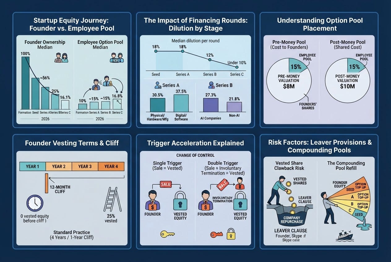 Founder Equity Dilution: Owning Less Than Your Option Pool