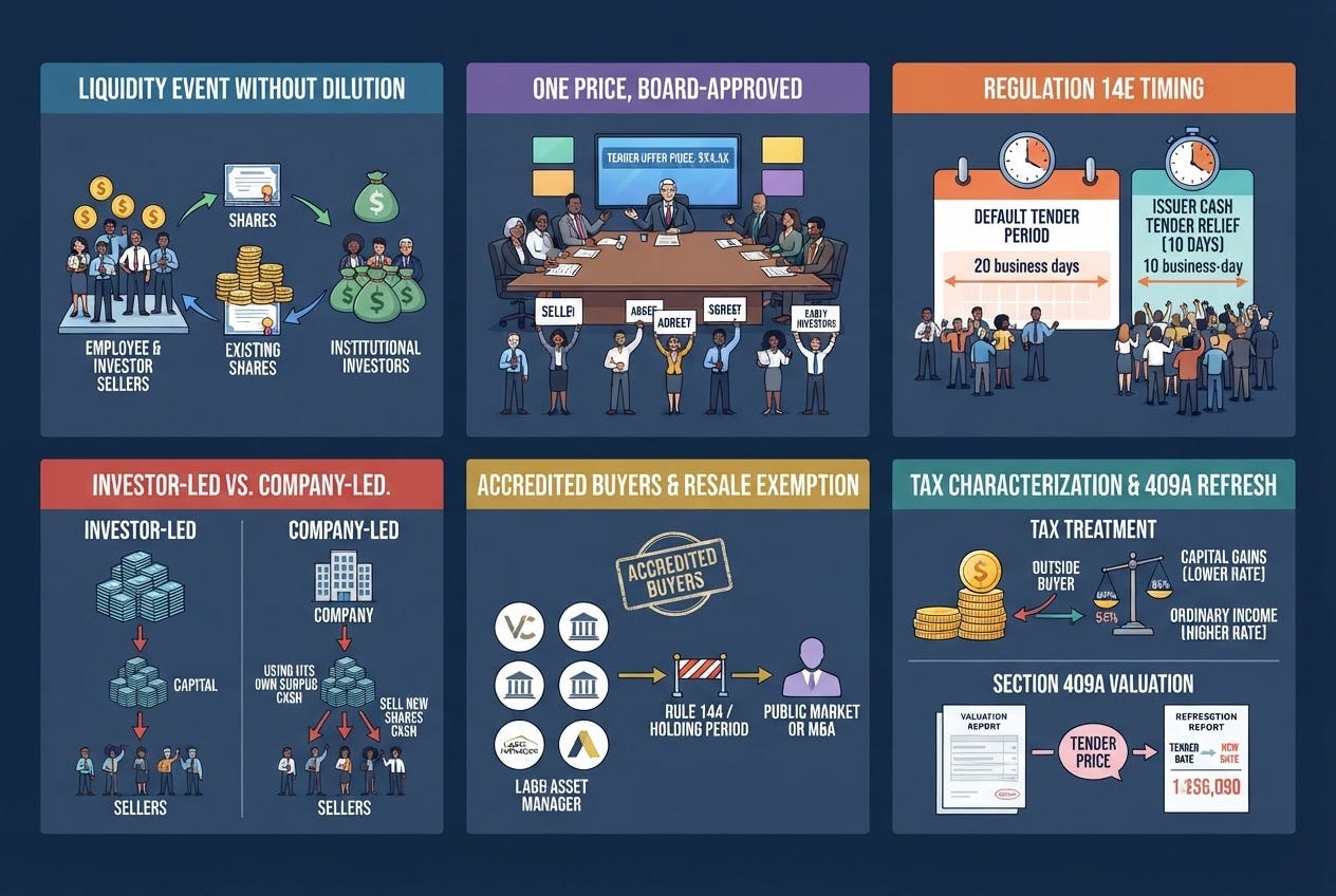 How To Structure a Startup Tender Offer Without a Primary Round