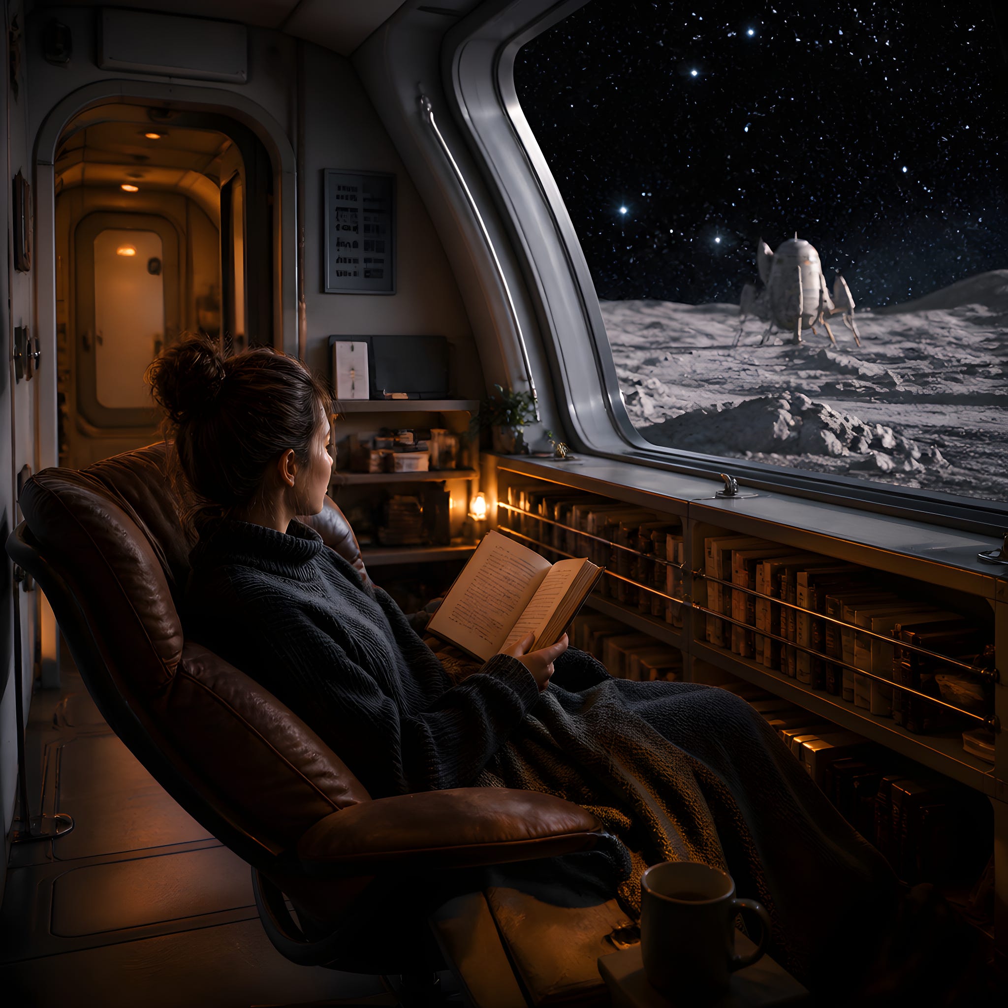 Stillness Under the Dome: Reading on an Alien Moon Base - narrated by Elara Vale episode artwork