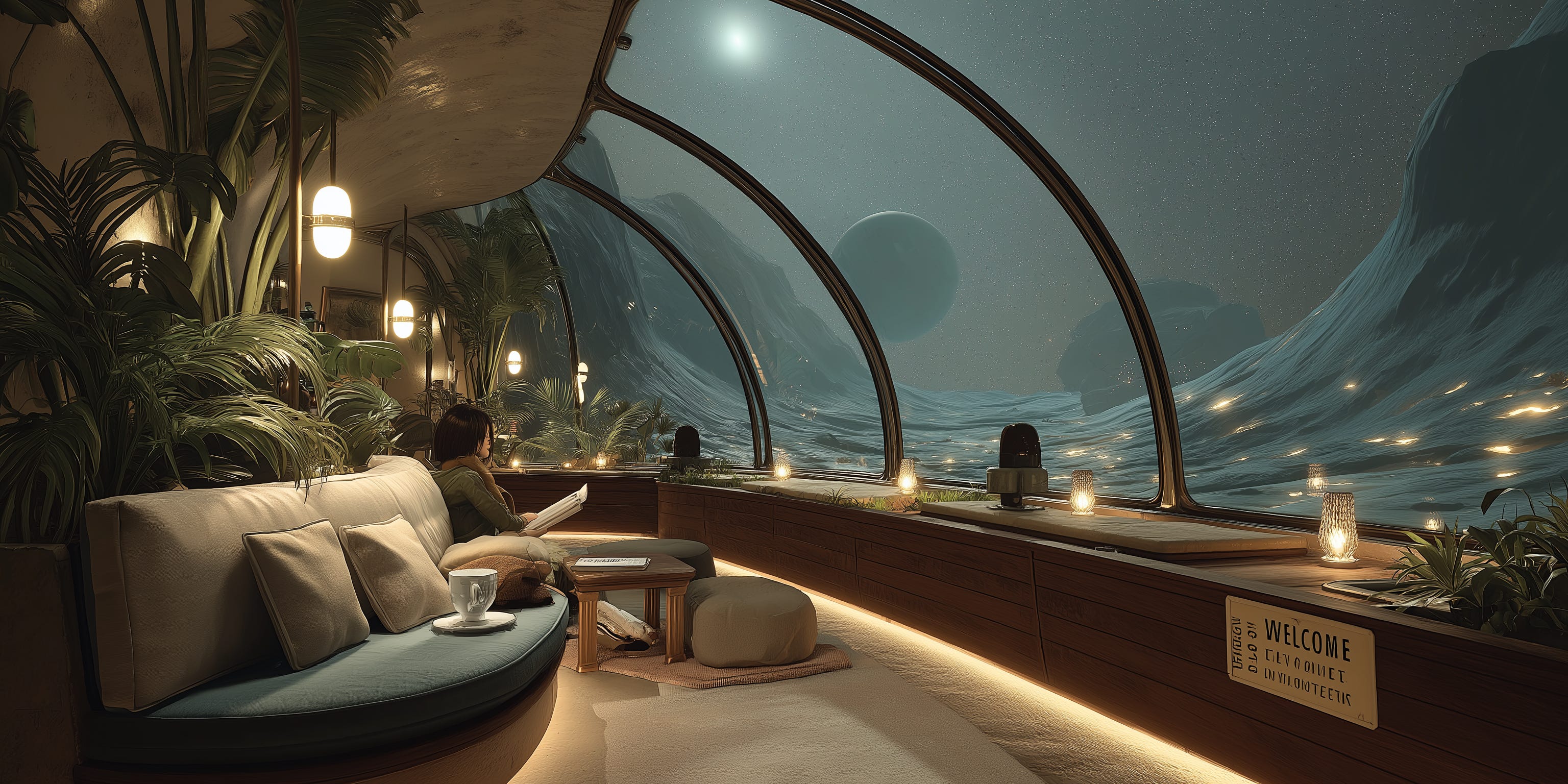 Stillness Under the Dome: Reading on an Alien Moon Base - narrated by Elara Vale episode artwork