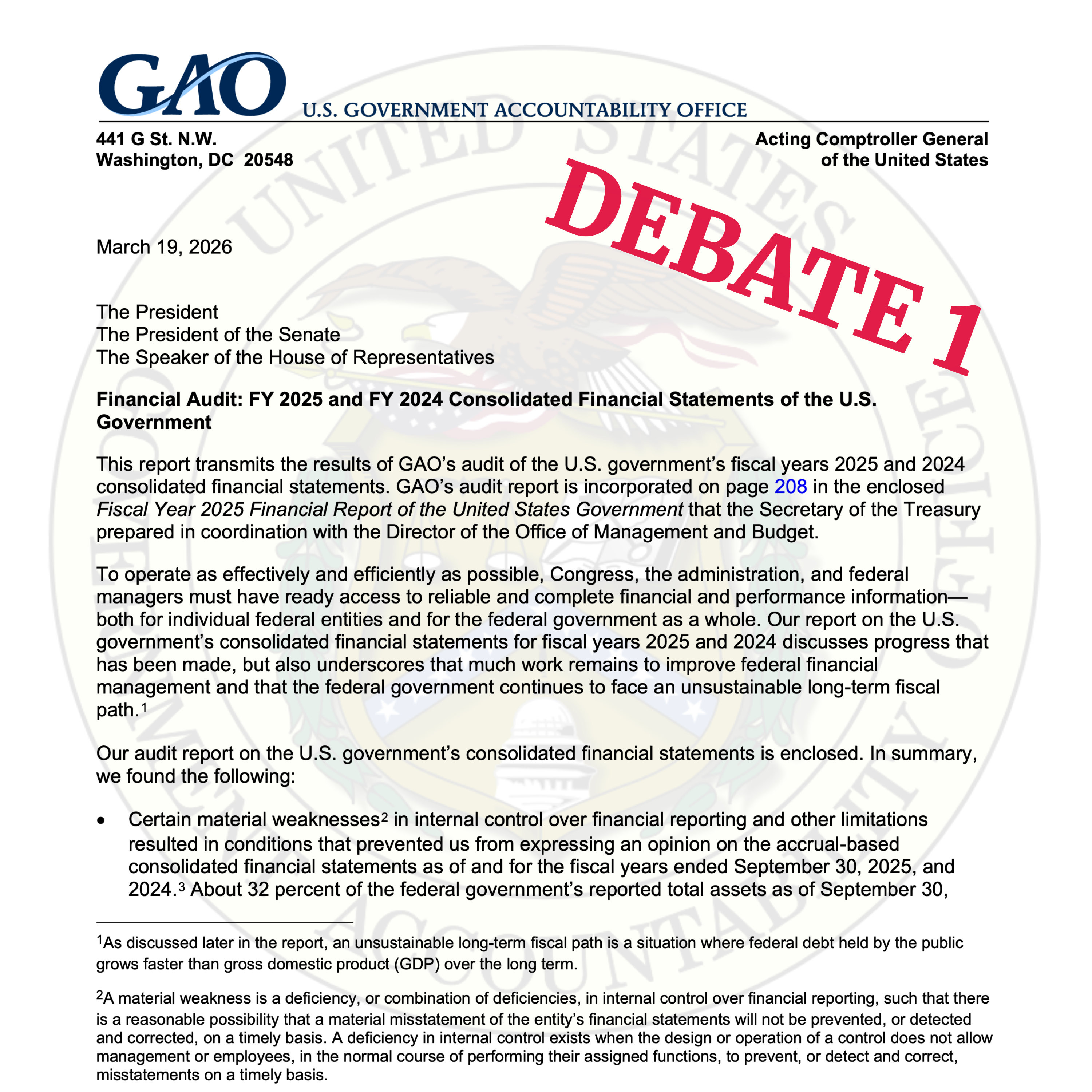 US Gov Audit 2024-25 - Audit Transparency vs Financial Accountability - Debate 01 episode artwork