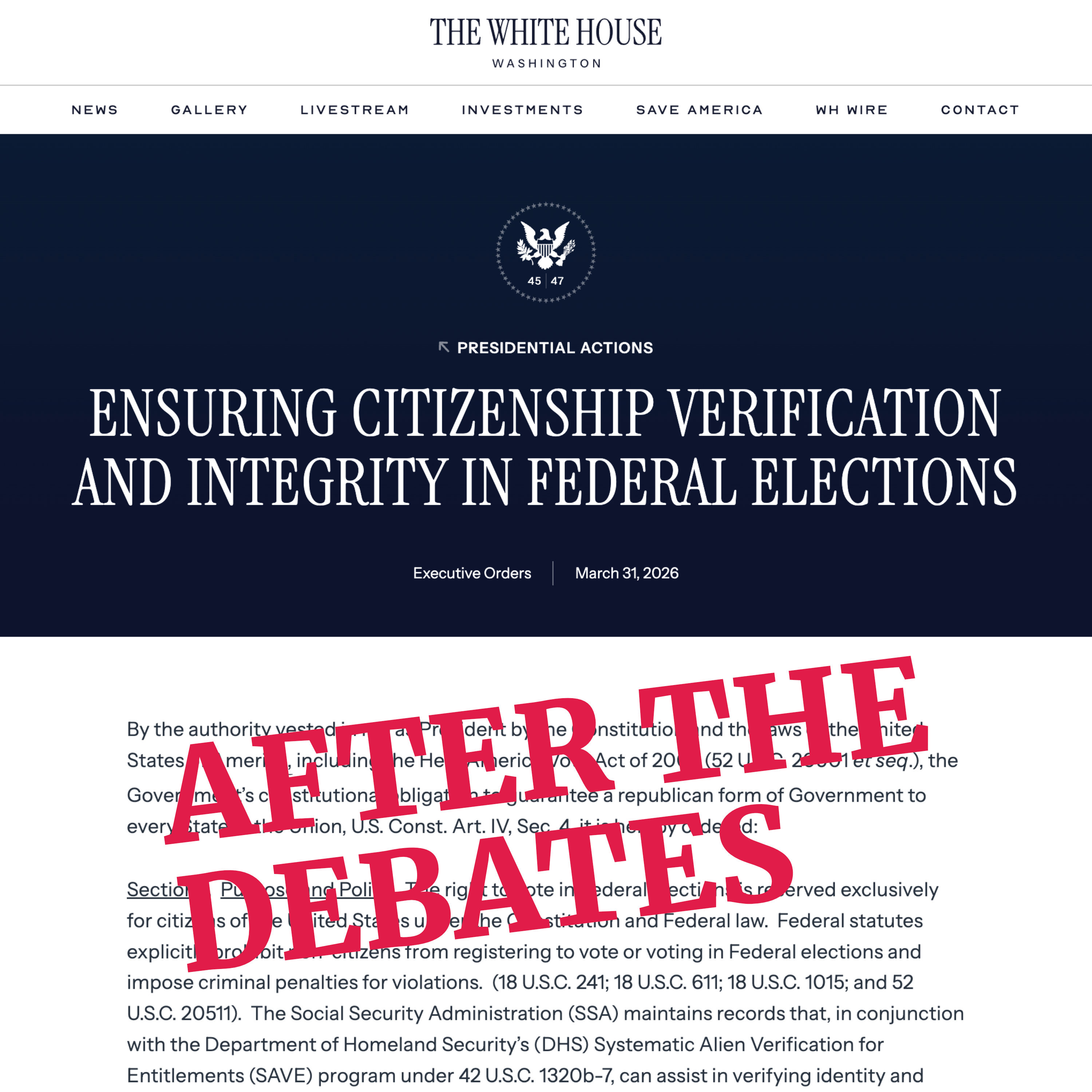 Exec Order: Citizenship & Mail-in Ballots - After the Debates episode artwork