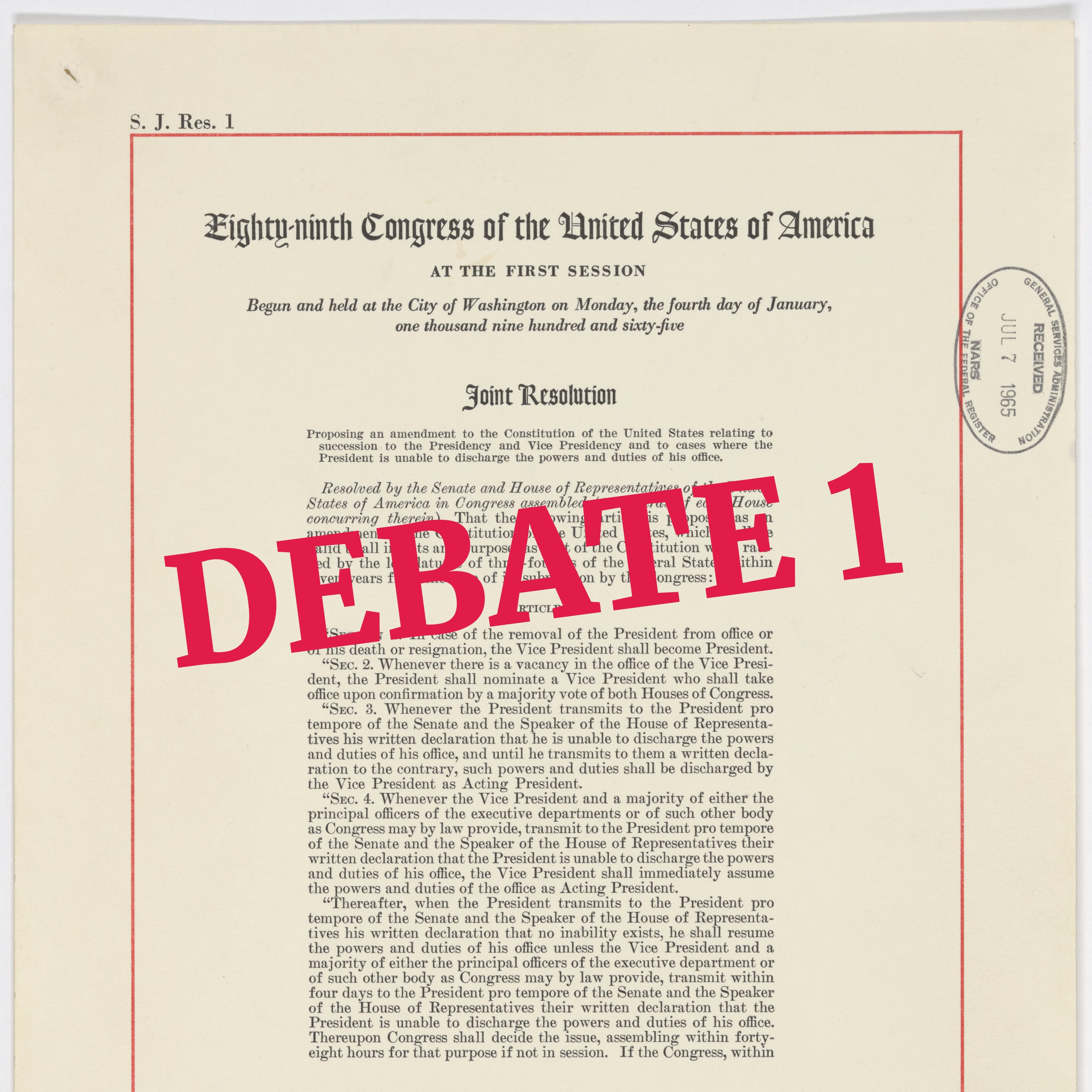 25th Amendment - Involuntary Removal vs Presidential Autonomy - Debate 01 episode artwork