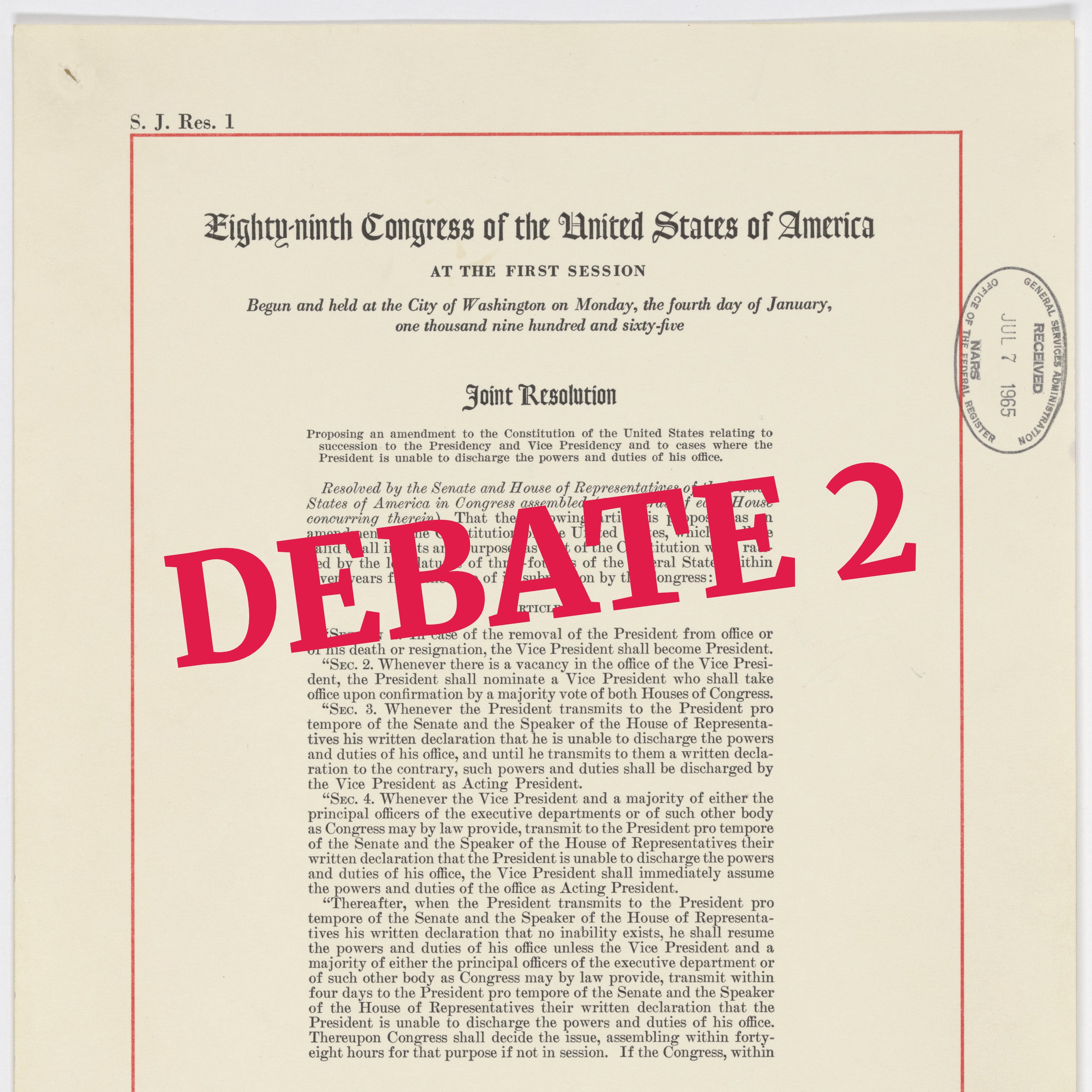 25th Amendment - Supermajority Threshold vs Democratic Stability - Debate 02 episode artwork