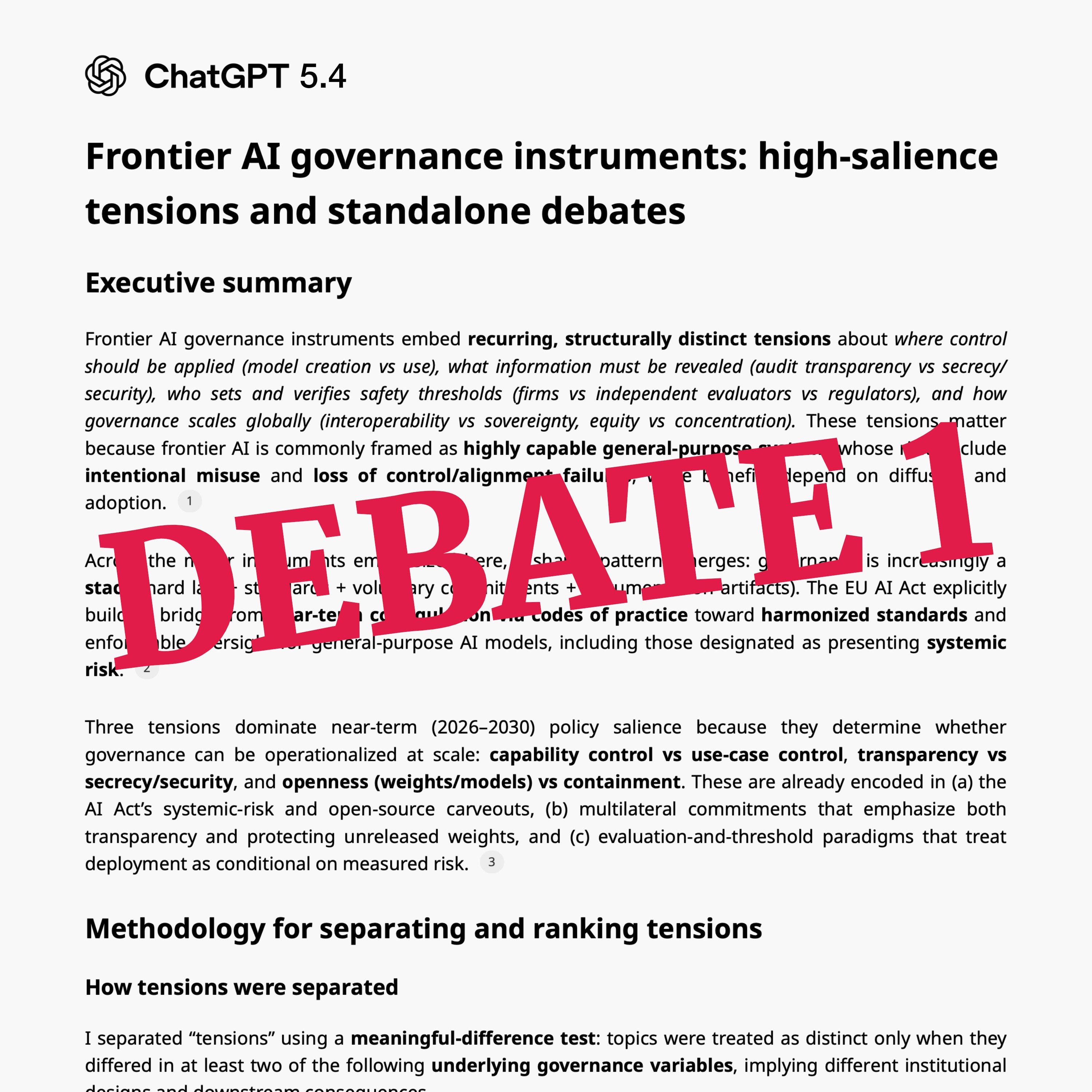 Frontier AI - Capability Control vs Use-Case Control - Debate 01 episode artwork