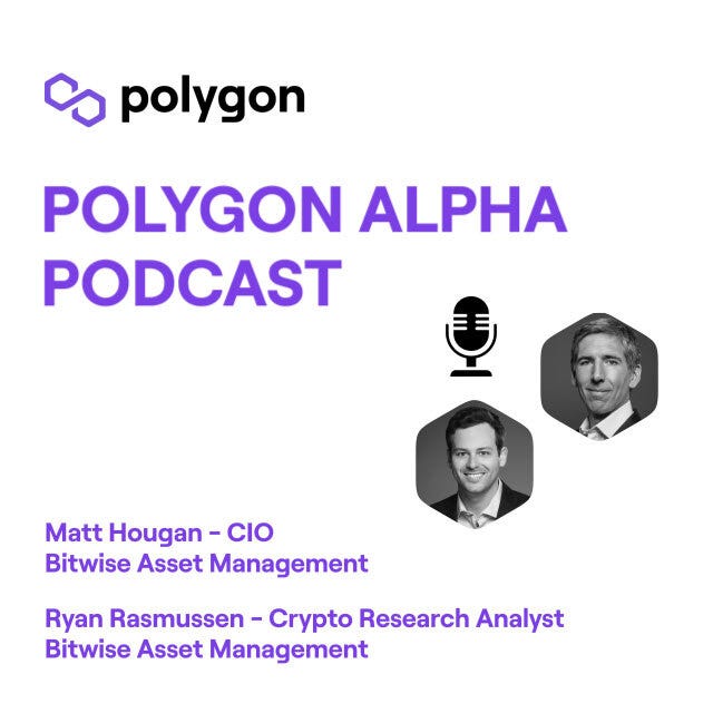 World's Largest Crypto Index Fund | Bitwise | Matt Hougan & Ryan Rasmussen | Polygon Alpha Podcast World's Largest Crypto Index Fund | Bitwise | Matt Hougan & Ryan Rasmussen | Polygon Alpha Podcast