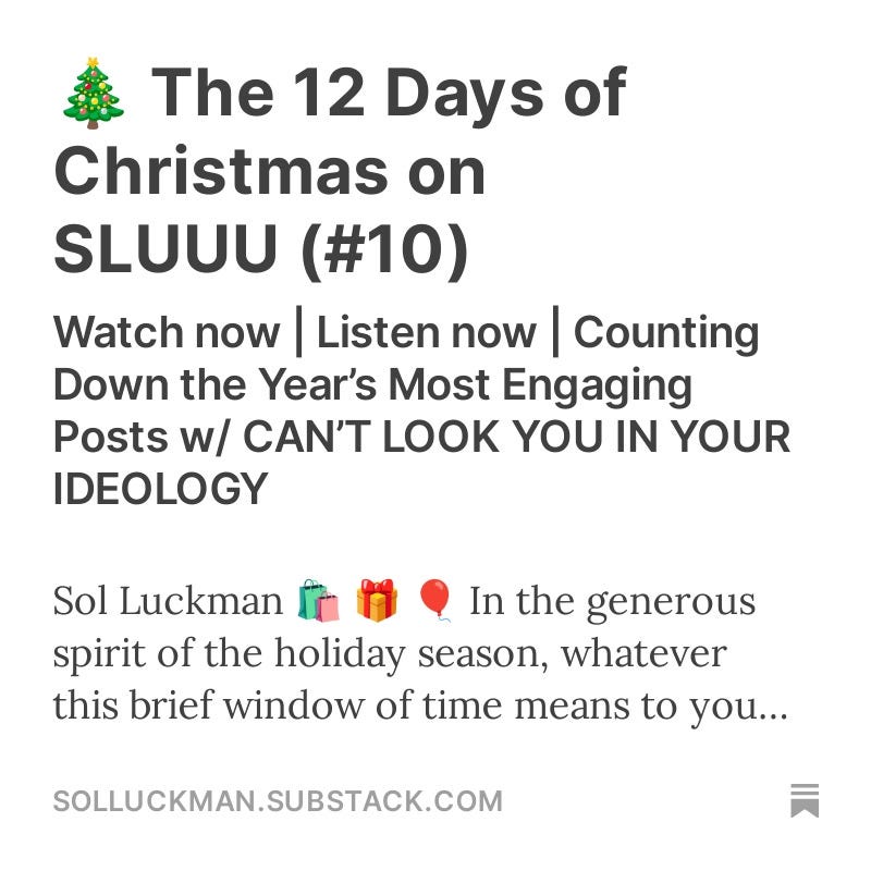 🎄 The 12 Days of Christmas on SLUUU (#10)