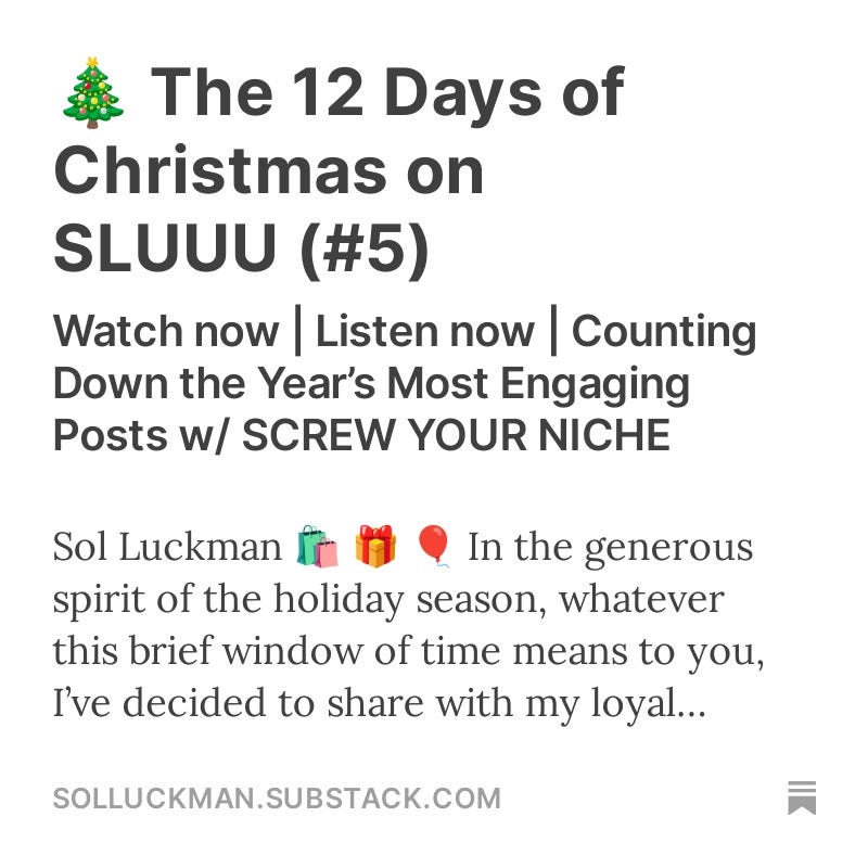 🎄 The 12 Days of Christmas on SLUUU (#5)