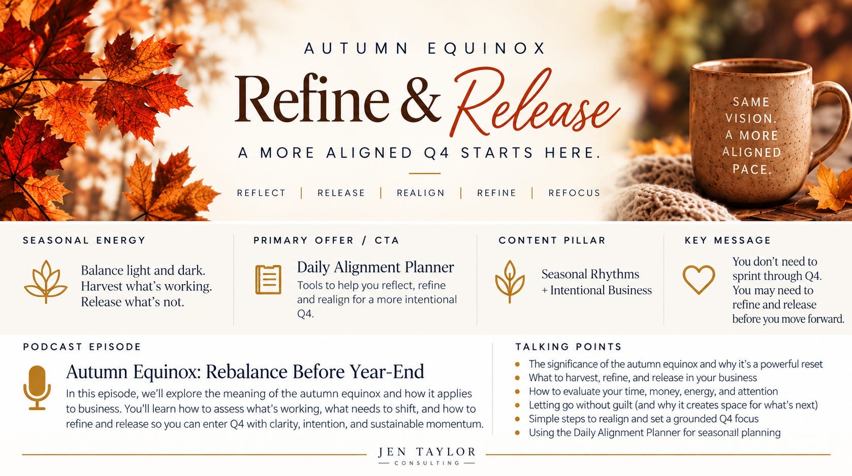 Autumn Equinox: Refine & Release Before Q4 Autumn Equinox: Refine & Release Before Q4