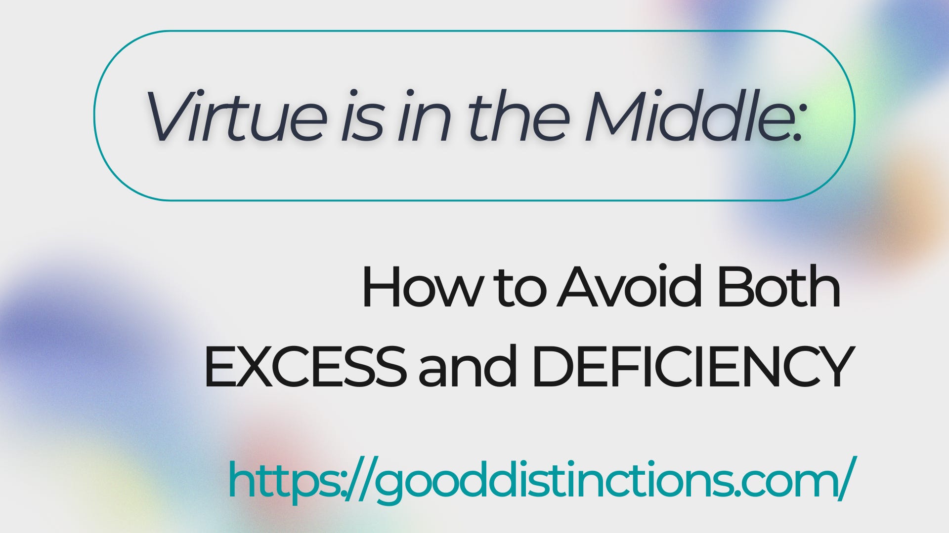 Good Distinctions