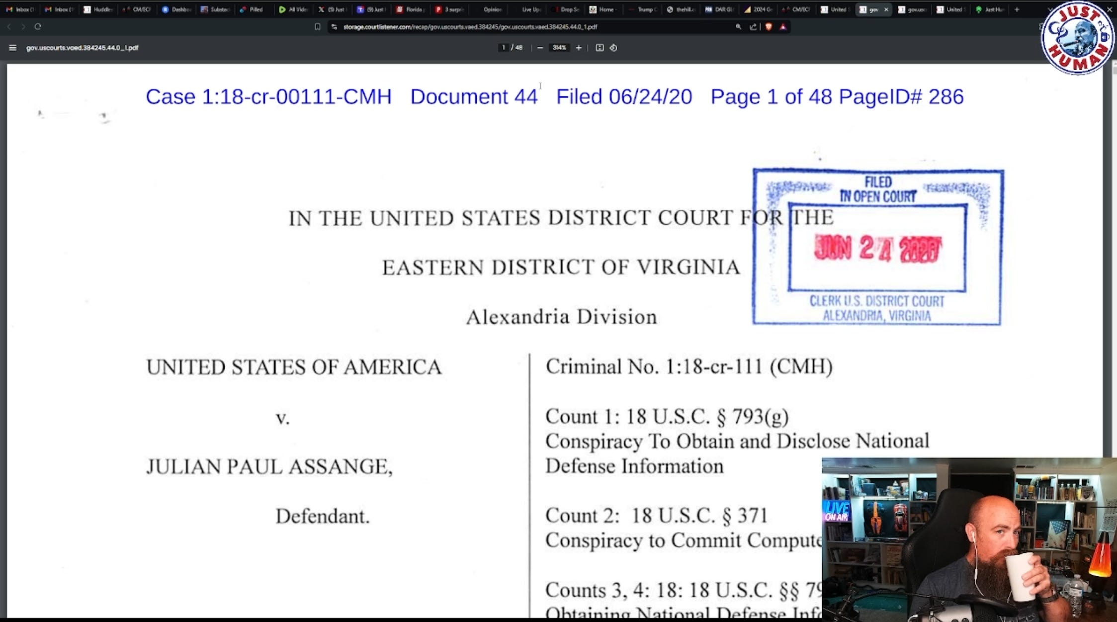 Reading: The Julian Assange Indictment (2020)