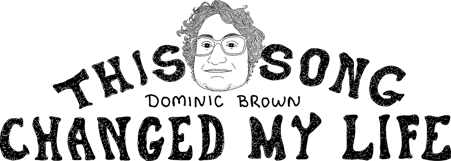 This Song Changed My Life logo featuring hand-drawn portrait illustration of contributor Dominic Brown. This Song Changed My Life logo featuring hand-drawn portrait illustration of contributor Dominic Brown.