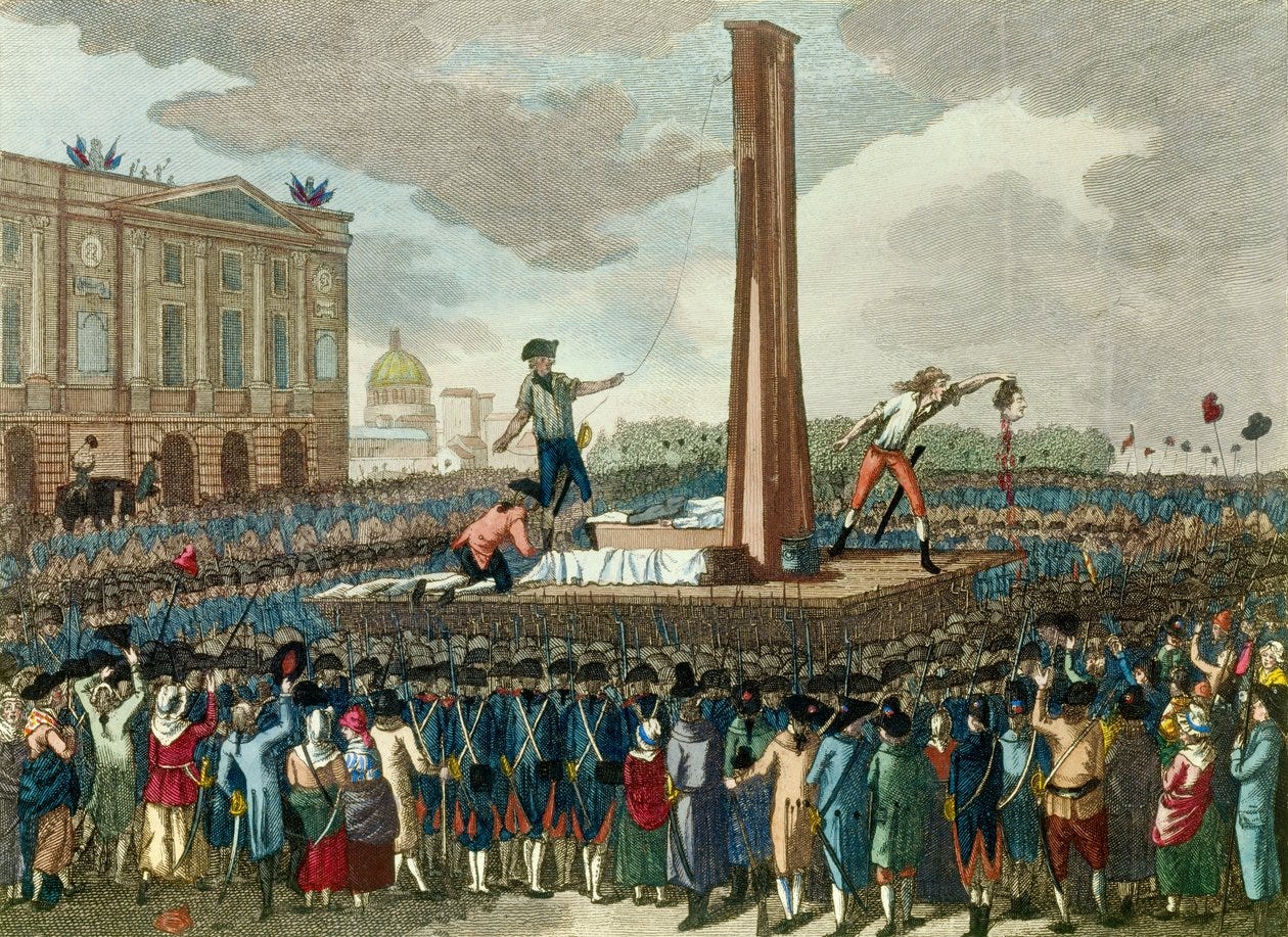 French revolution: execution in the guillotine of King Louis ...