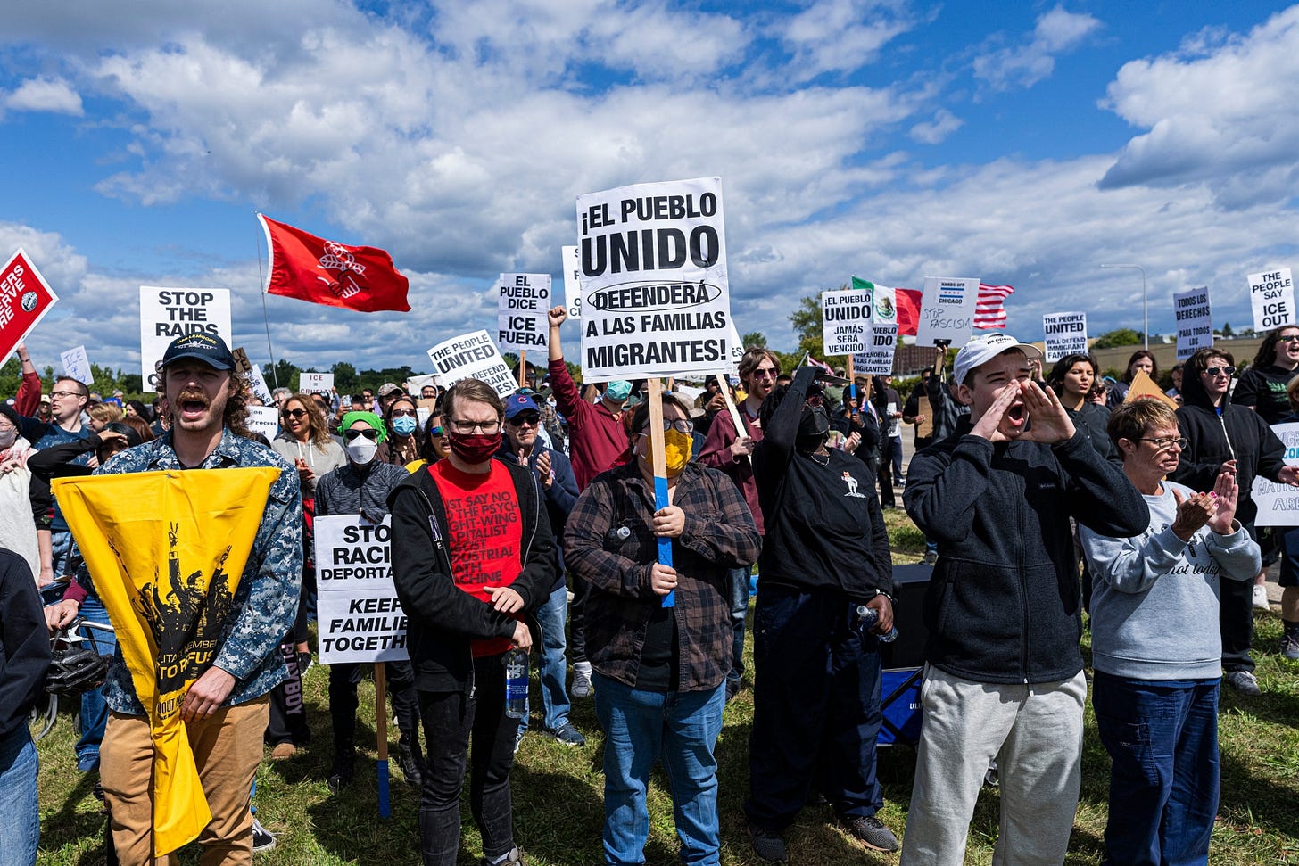 PHOTO: Protest Held Outside Naval Station Great Lakes As Trump Administration To Increase ICE Raids In Chicago