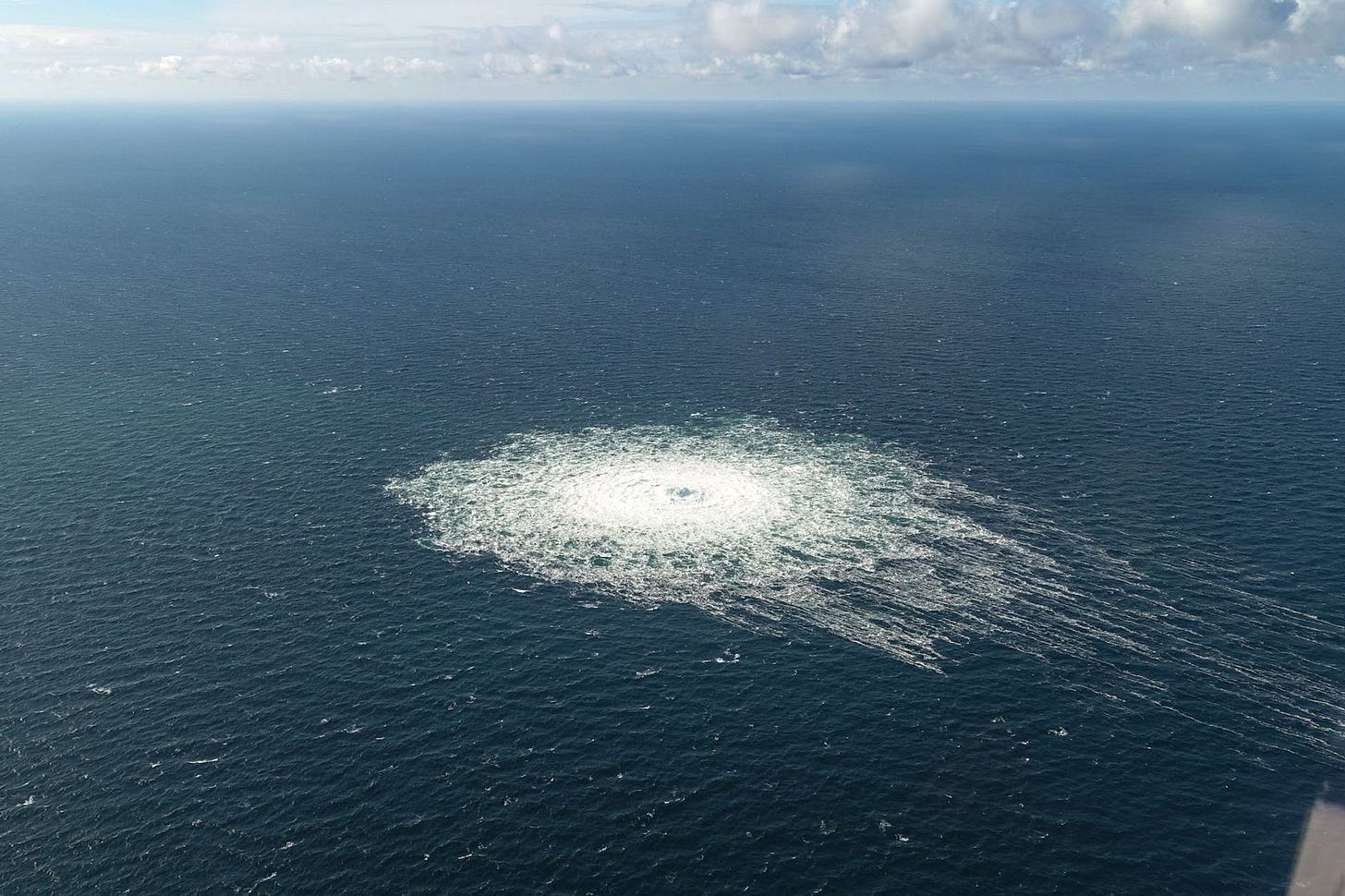 Das Nord-Stream-2-Gasleck in der Nähe von Bornholm in&nbsp;Dänemark.