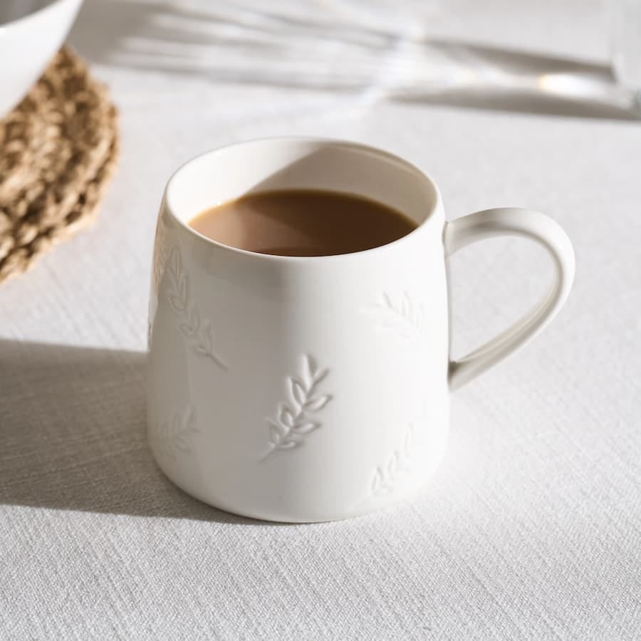 white ceramic sprig mug