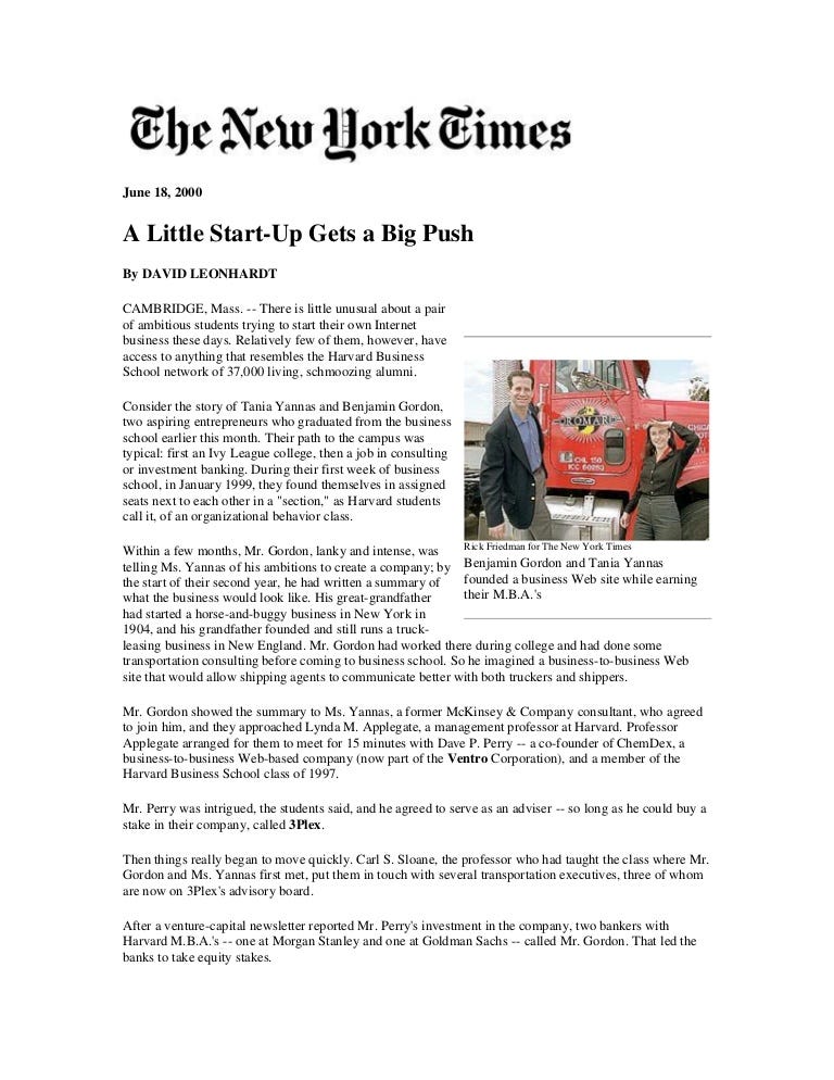 Benjamin Gordon in the New York Times: A Little Startup Gets a Big Pu…