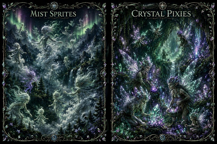 Images of various types of spirits and supernatural beigns.