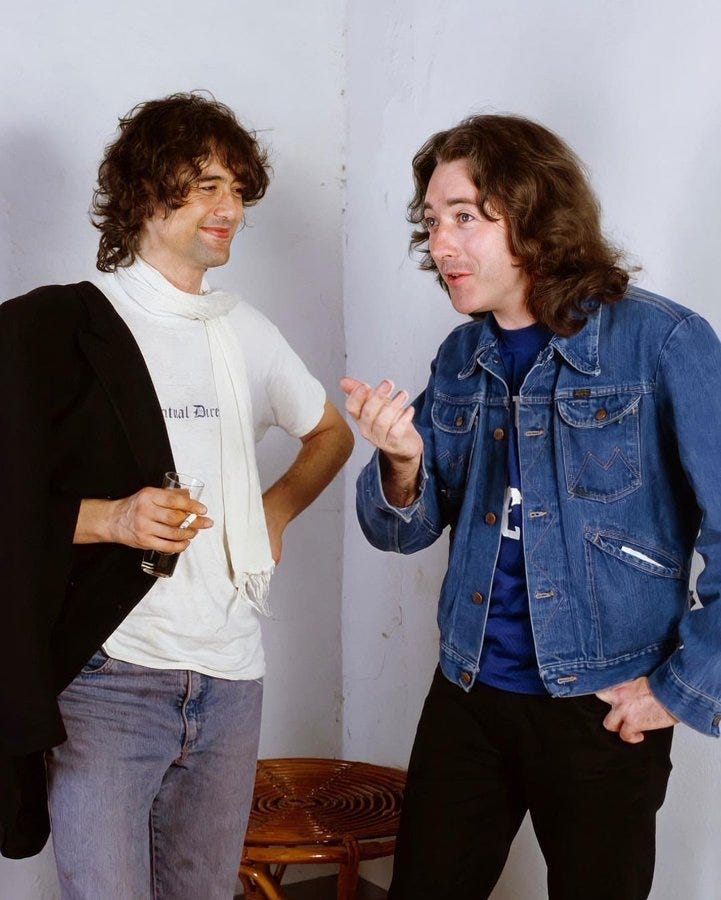 r/ledzeppelin - Jimmy Page & Rory Gallagher in Italy, 1984.