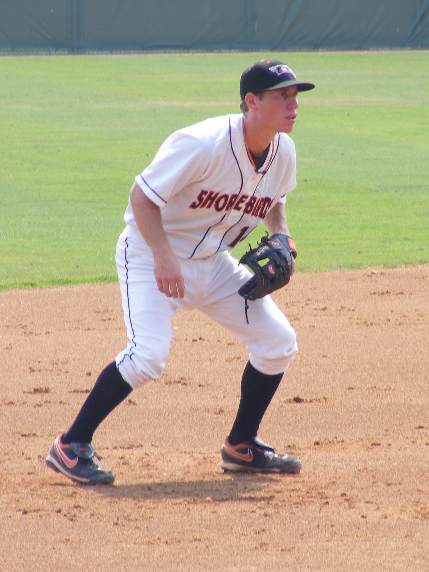 Playing third in this day game against Hickory, Ty Kelly awaits the next ball hit to him. Kelly has split time between second base and third base this season. Playing third in this day game against Hickory, Ty Kelly awaits the next ball hit to him. Kelly has split time between second base and third base this season.