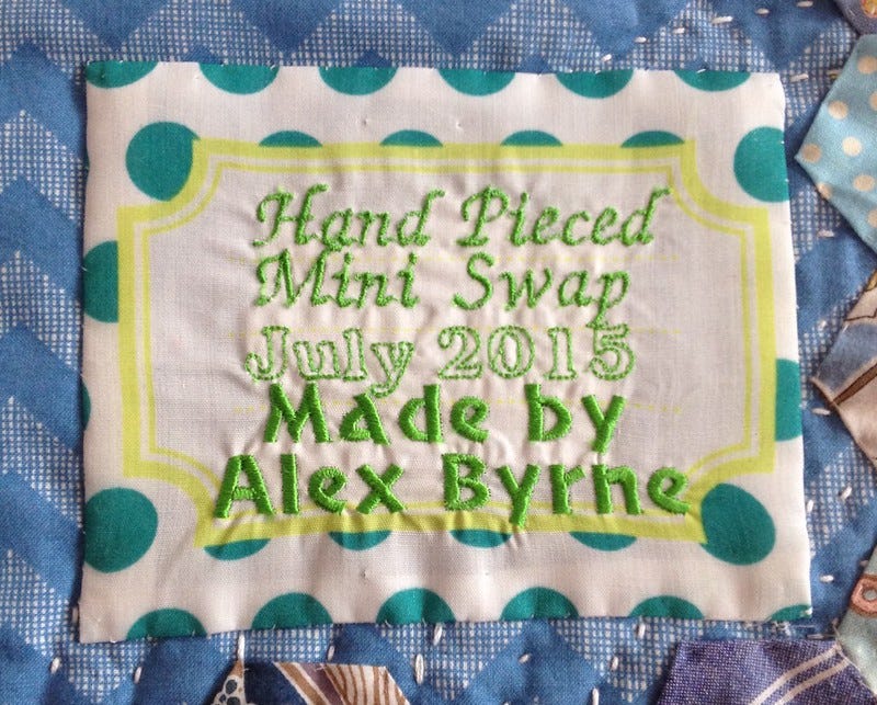 Machine Embroidered Quilt Label Machine Embroidered Quilt Label