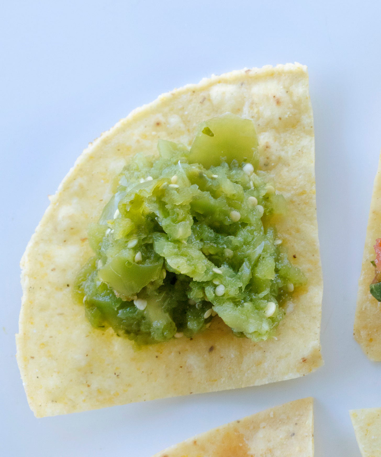 Green tomatillo salsa recipe and food photograph by Jackie Alpers Green tomatillo salsa recipe and food photograph by Jackie Alpers