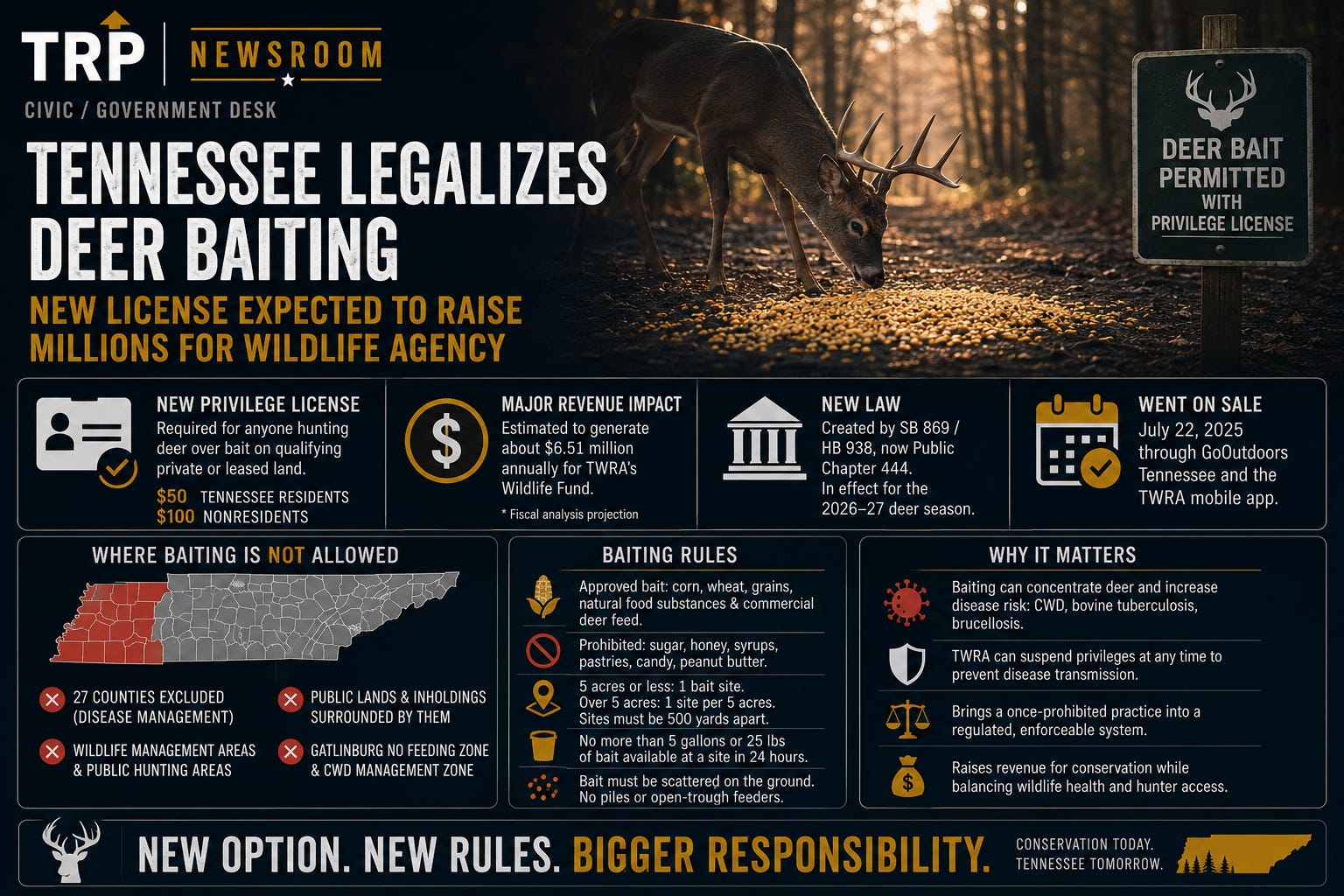 Tennessee legalizes deer baiting with new license expected to raise ...