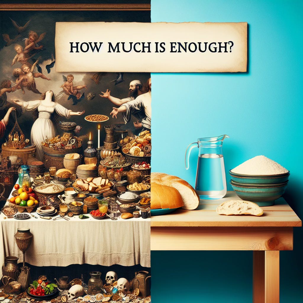 Image of too much in contrast with enough