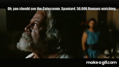 GREATEST ACTING EVER in a Hollywood film. ('Gladiator') Proximo Tells  Maximus "Win The Crowd" (HD) on Make a GIF